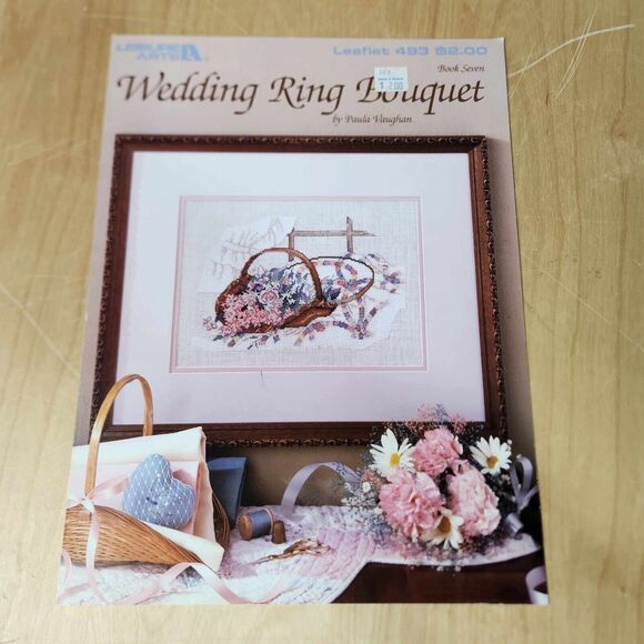 Lot of 2 Wedding Theme Cross Stitch Pattern Booklets Love Romance Floral - Picture 2 of 4